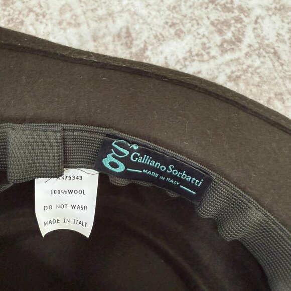 Vintage Galliano Sorbatti Hat Cloche Snap Back Womens Medium Wool Velvet 90s main image 9